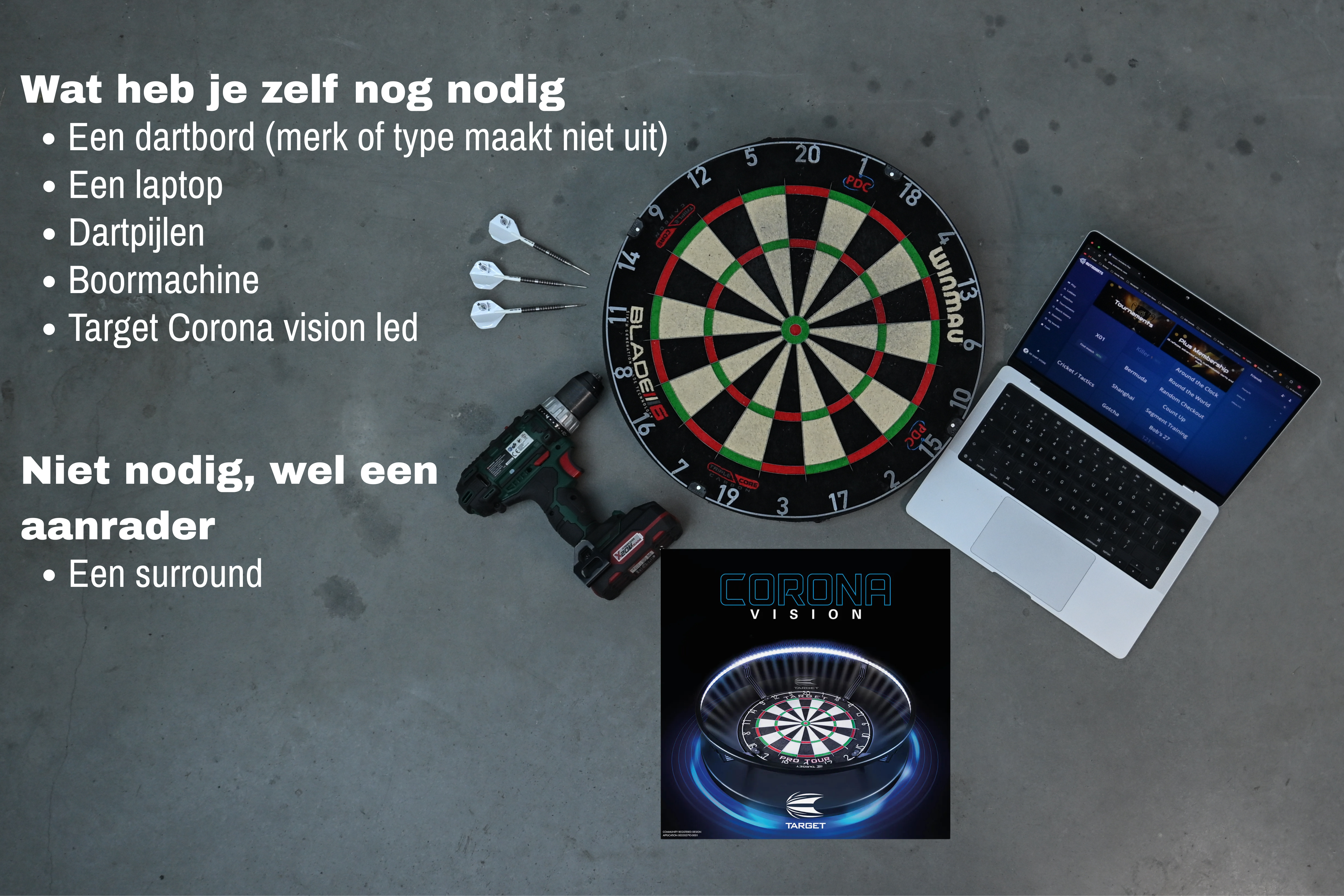 Autodarts set voor Target Corona Licht Ring
